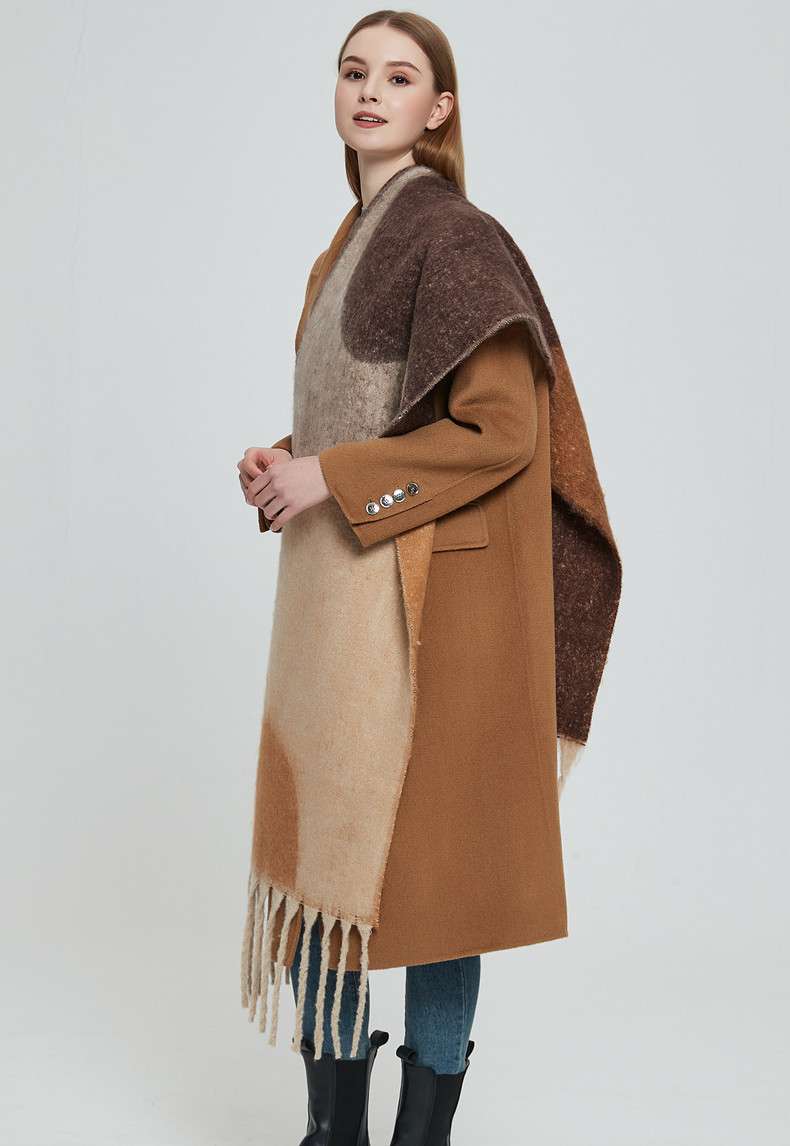 Thick Shawl Autumn Winter Warm Tassel Geometric Scarf image 10