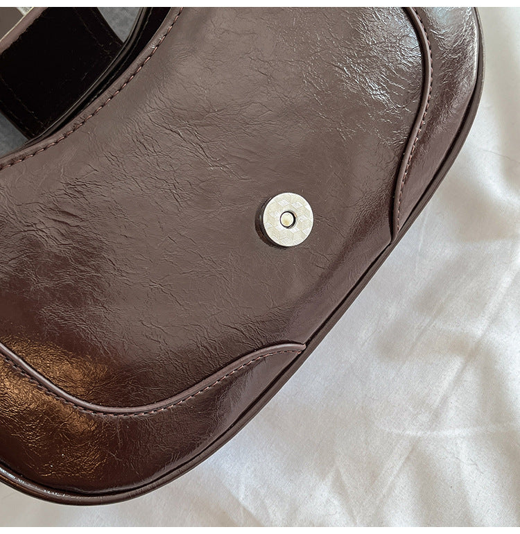Classic PU Leather Buckle Shoulder Bag
