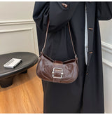 Classic PU Leather Buckle Shoulder Bag