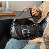 Classic PU Leather Buckle Shoulder Bag