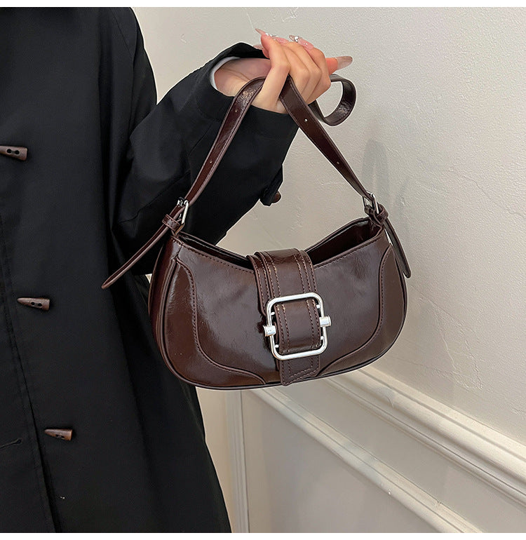 Classic PU Leather Buckle Shoulder Bag