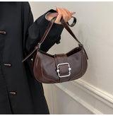 Classic PU Leather Buckle Shoulder Bag