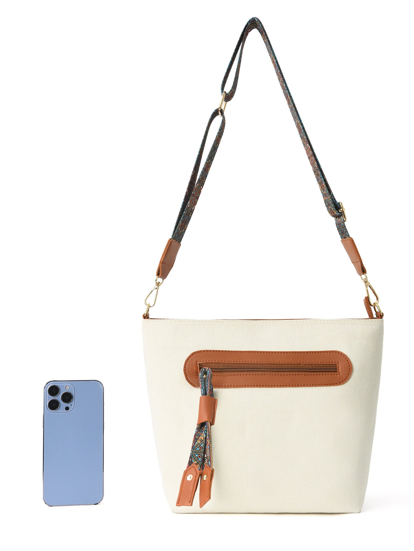 Crossbody Bag with Colorful Strap