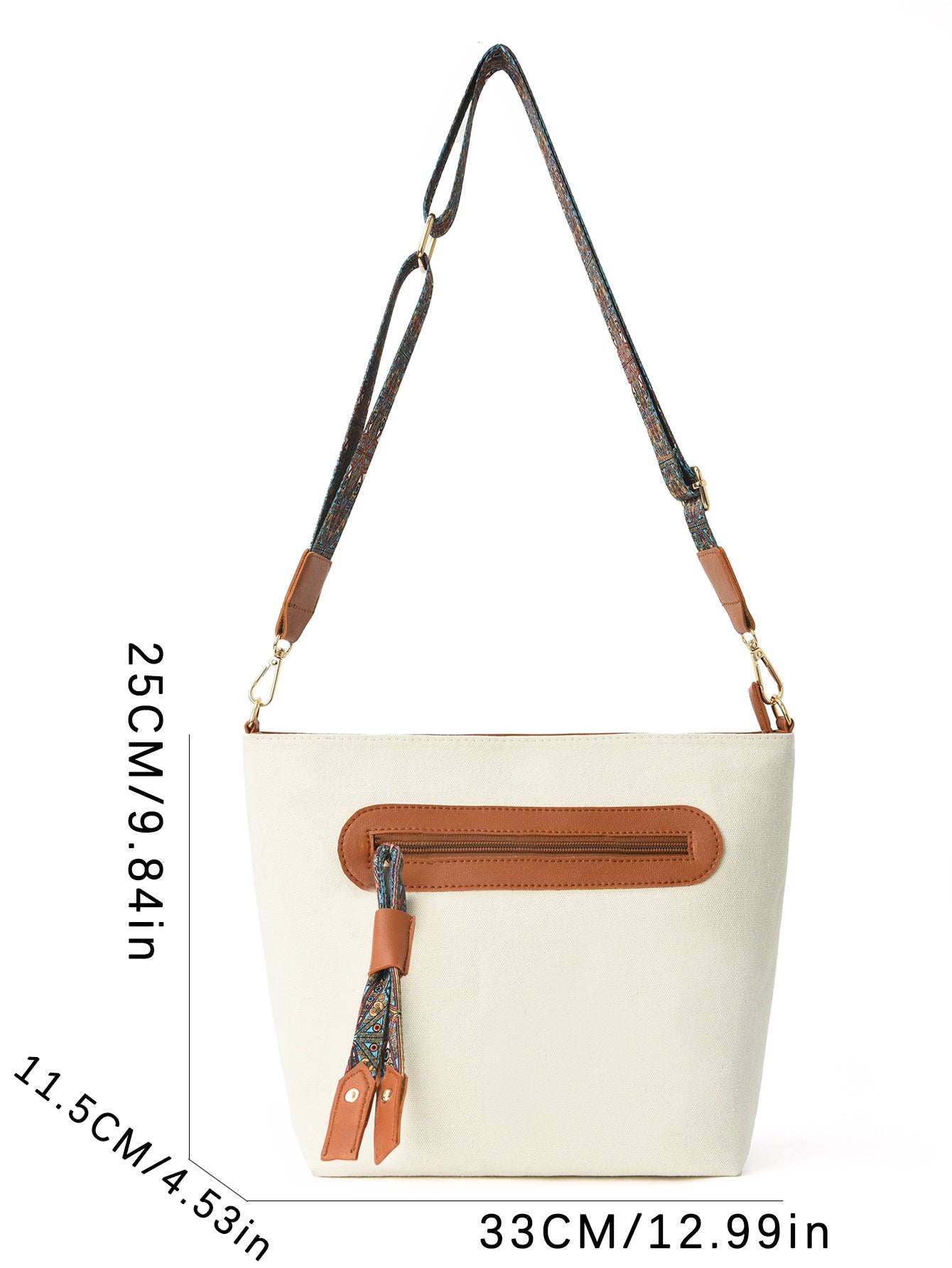 Crossbody Bag with Colorful Strap