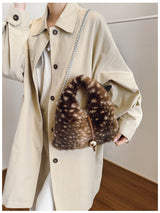 Faux Fur Circular Handbag
