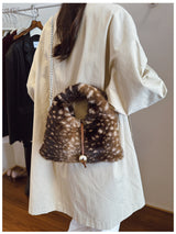 Faux Fur Circular Handbag