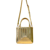 Metallic Handbag with Geometric Design