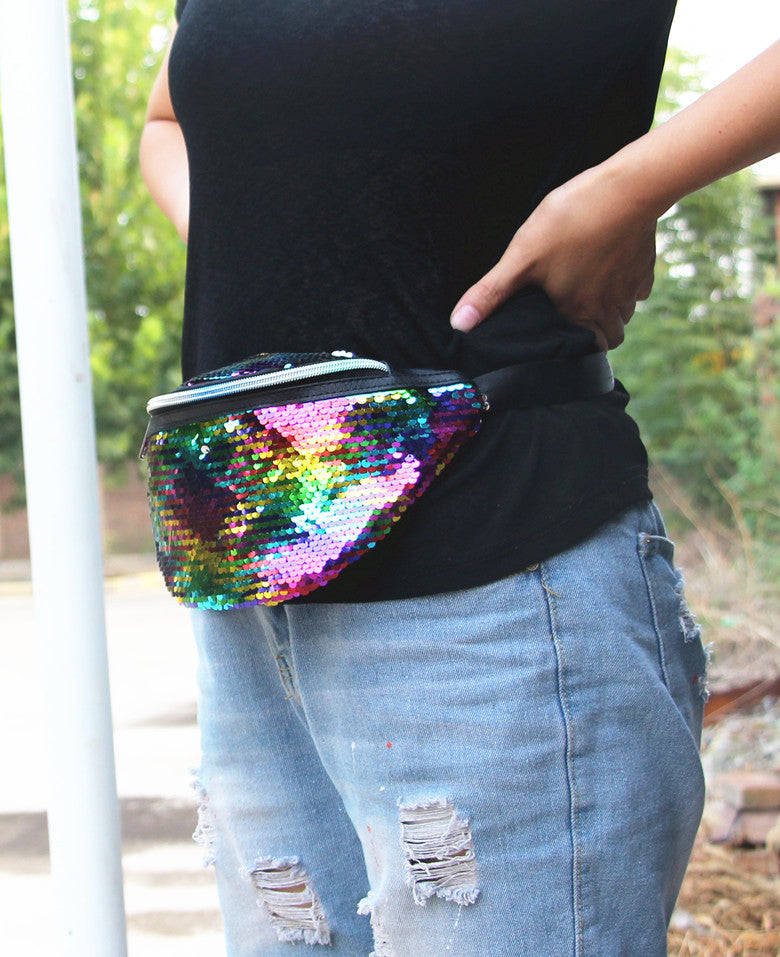Small Rainbow Sequin Bum Bag