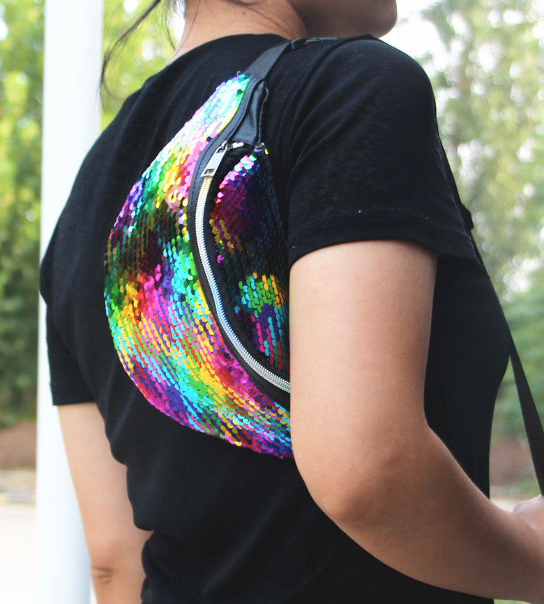 Small Rainbow Sequin Bum Bag