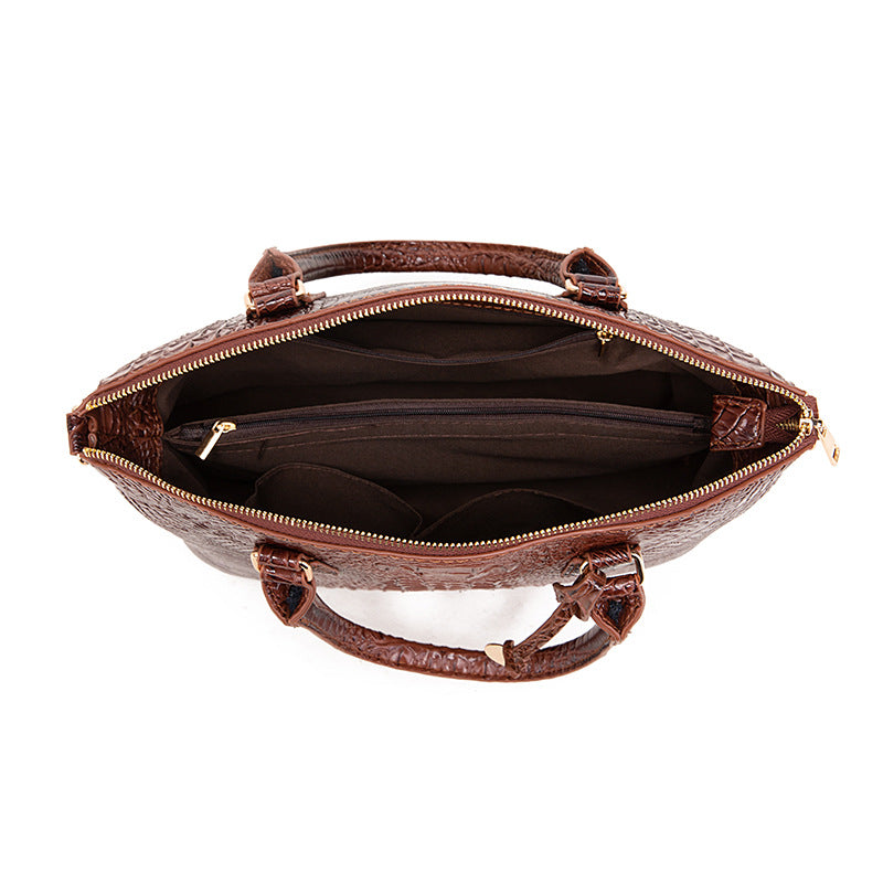 Croc Pattern Faux Leather Handbag