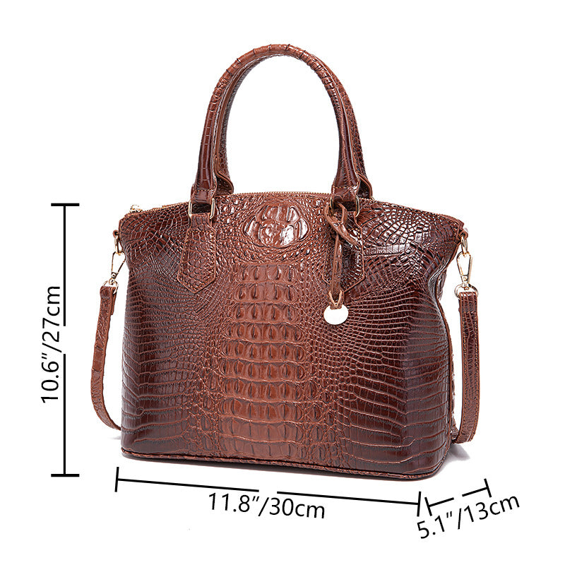 Croc Pattern Faux Leather Handbag