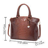 Croc Pattern Faux Leather Handbag