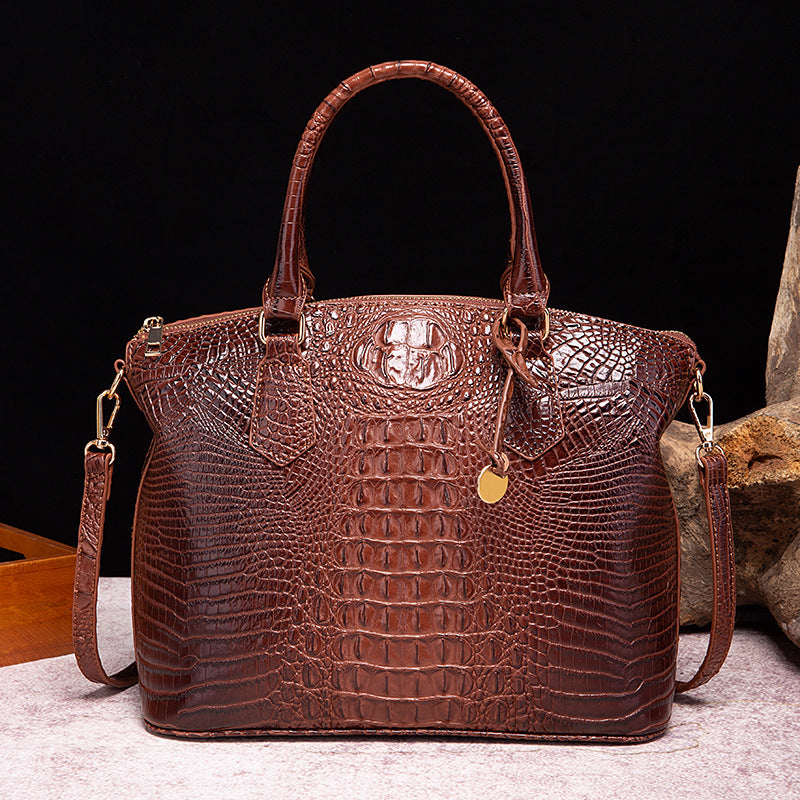 Croc Pattern Faux Leather Handbag