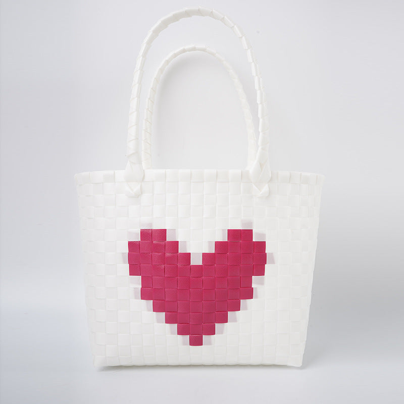 Tote Bag with Heart Pattern