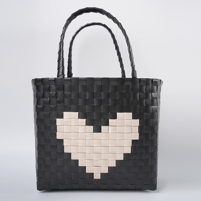 Tote Bag with Heart Pattern