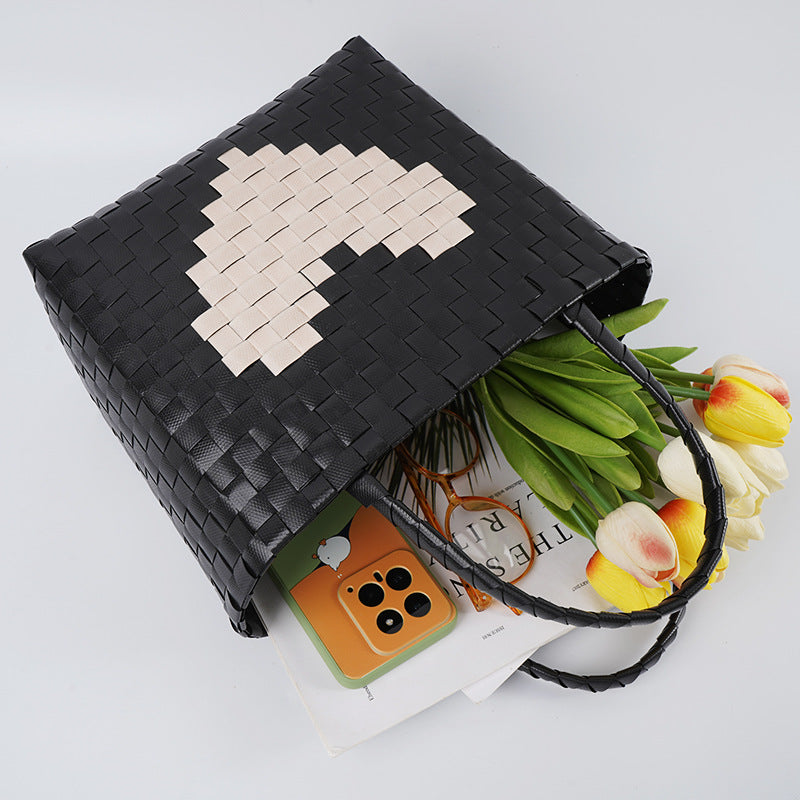 Tote Bag with Heart Pattern