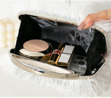 Faux Fur Clutch with Gold Handle