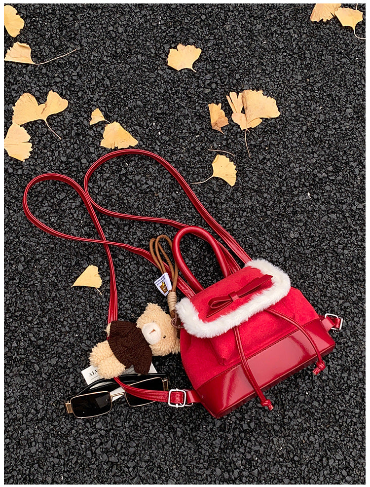 Faux Fur Trim Mini Handbag