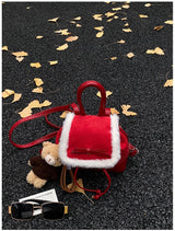 Faux Fur Trim Mini Handbag