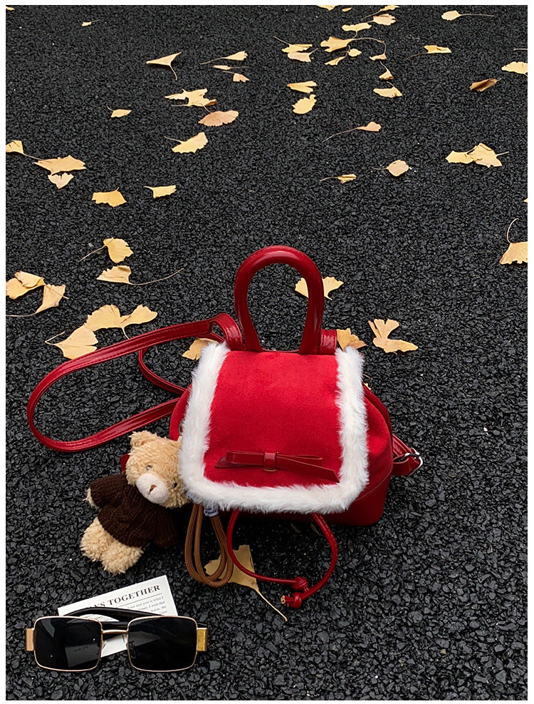 Faux Fur Trim Mini Handbag