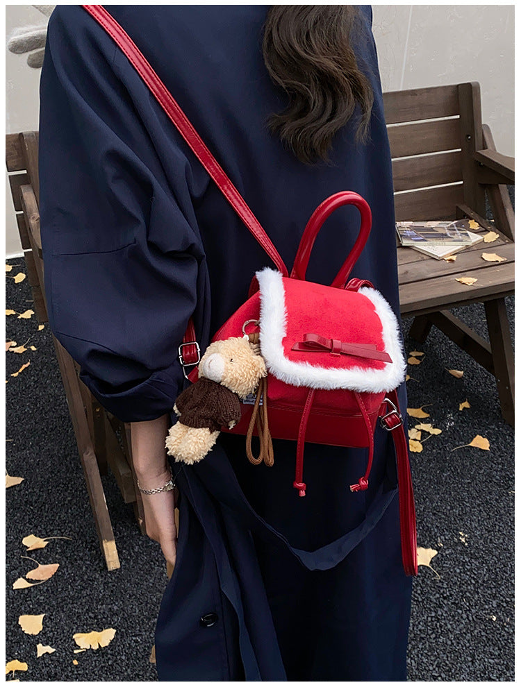 Faux Fur Trim Mini Handbag