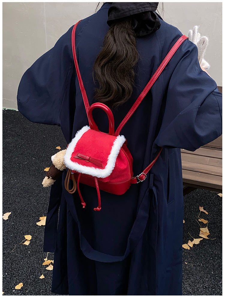 Faux Fur Trim Mini Handbag