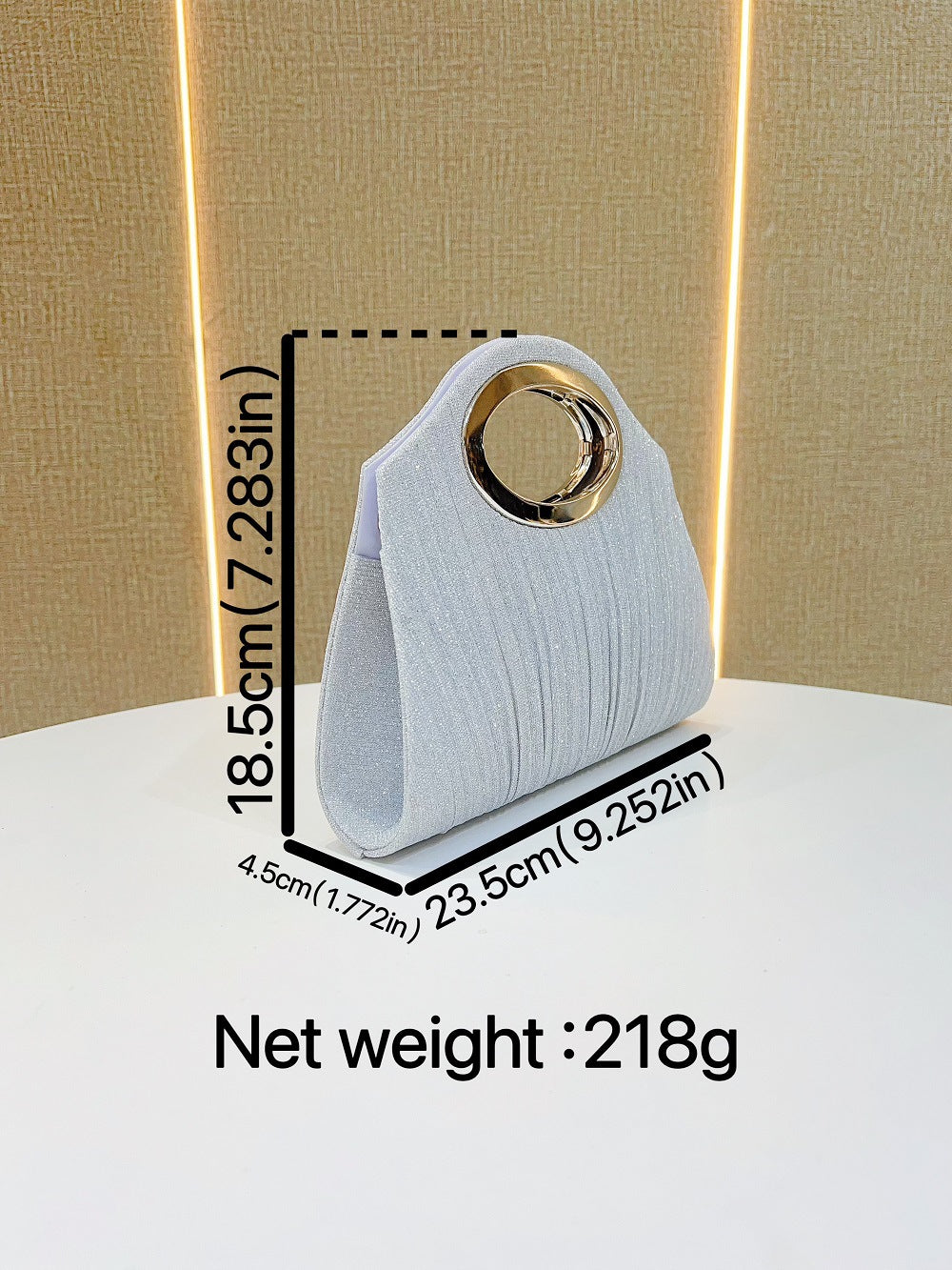 Clutch Bag with Metallic Handle