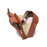 Stylish Brown Faux Leather Crossbody Bag
