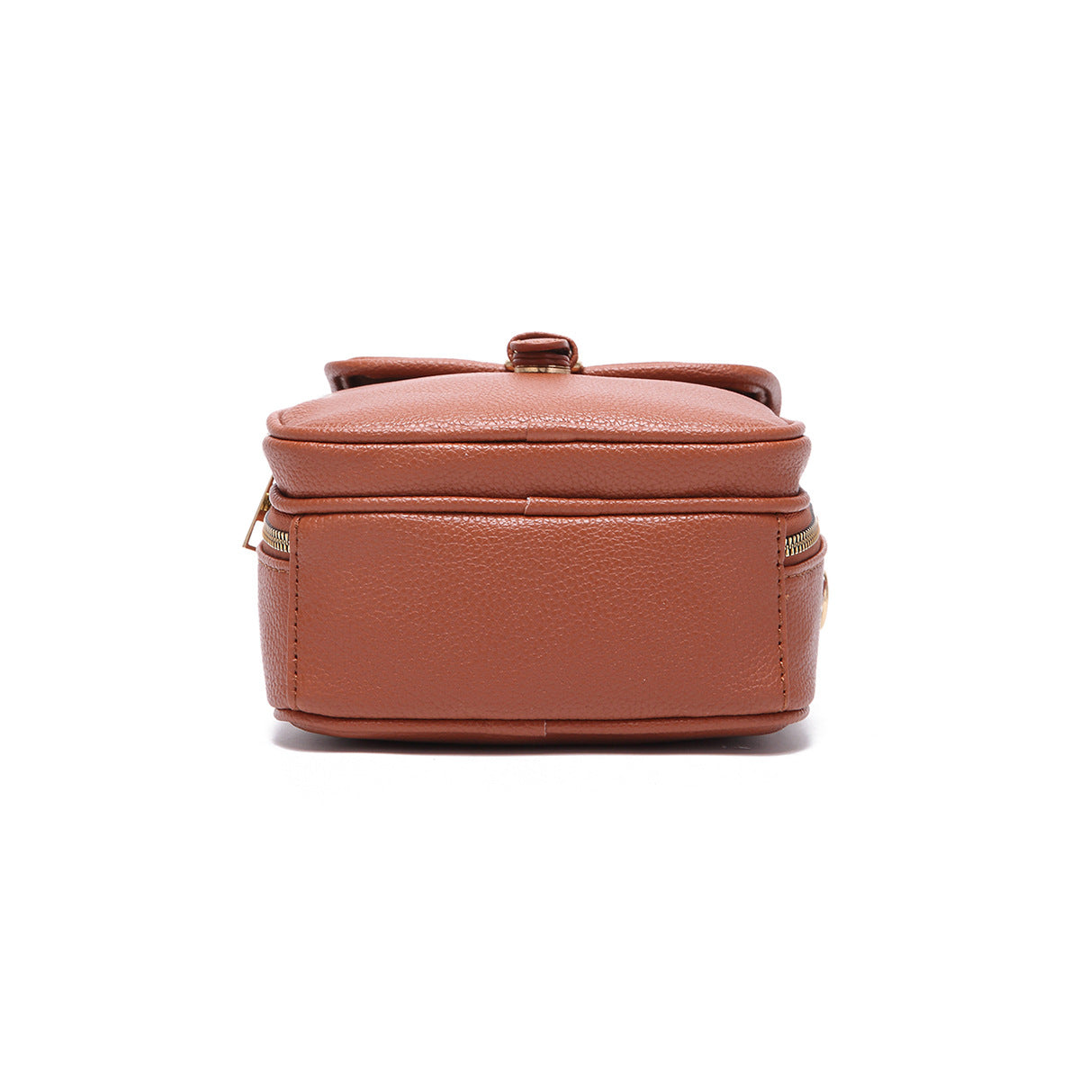 Stylish Brown Faux Leather Crossbody Bag