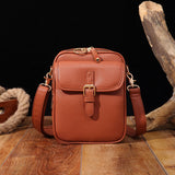 Stylish Brown Faux Leather Crossbody Bag