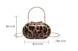 Leopard Print Faux Fur Oval Handbag