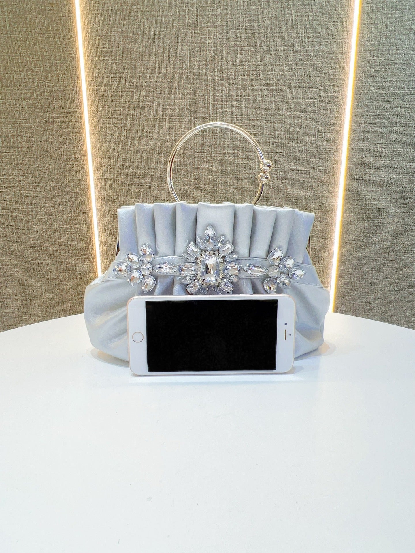 Clutch with Rhinestone Embellishments