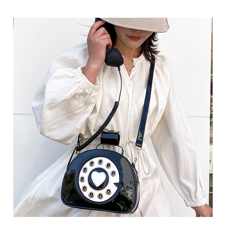 Rotary Dial Heart-Shaped Crossbody Bag