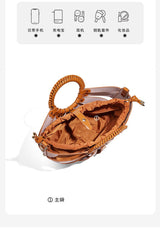 Pleated Stylish Faux Leather Handbag