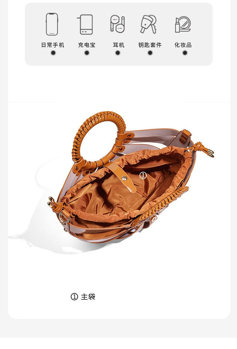 Pleated Stylish Faux Leather Handbag