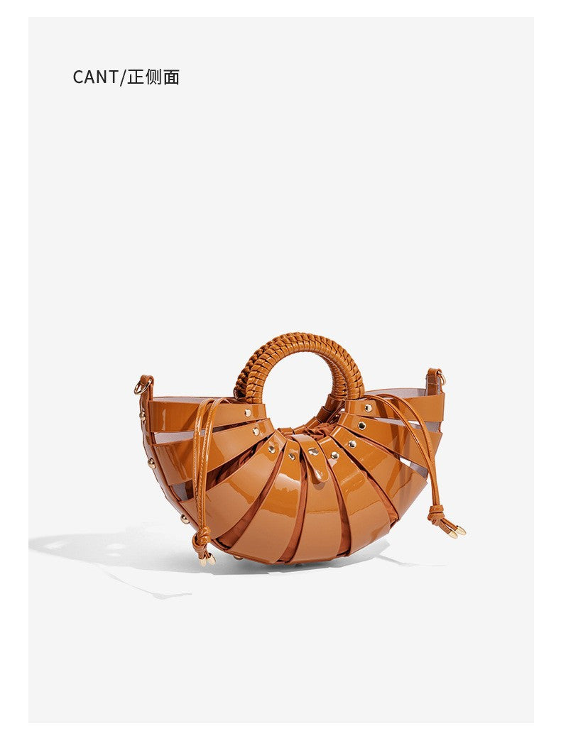 Pleated Stylish Faux Leather Handbag