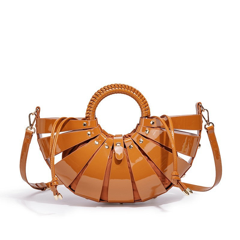 Pleated Stylish Faux Leather Handbag