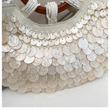 Elegant Beige Embellished Handbag