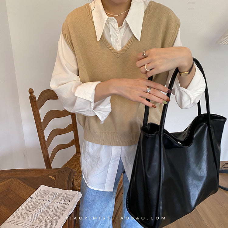 Elegant Faux Leather Tote Bag