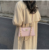 Elegant Faux Leather Handbag with Chain Strap