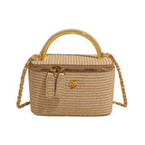 Woven Handbag with Chain Strap