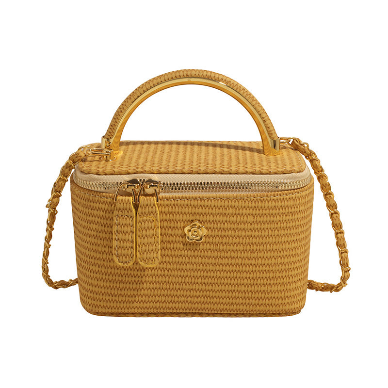 Woven Handbag with Chain Strap