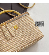 Woven Handbag with Chain Strap