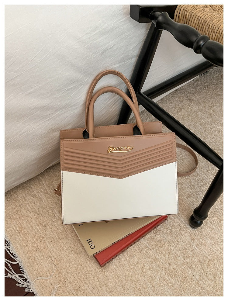 Two-Tone Structured Handbag