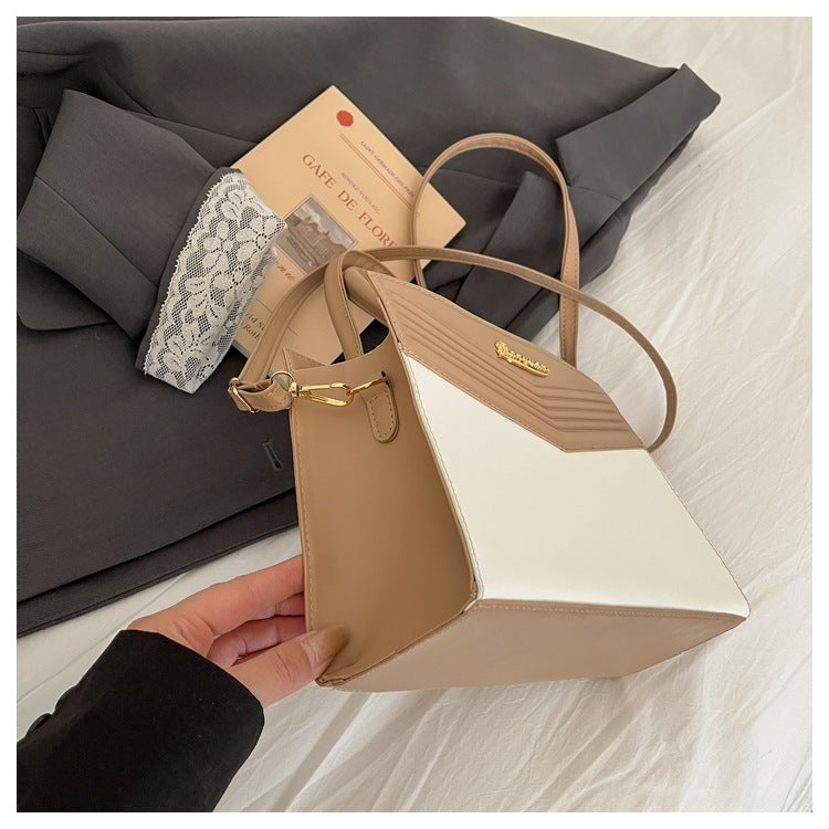 Two-Tone Structured Handbag