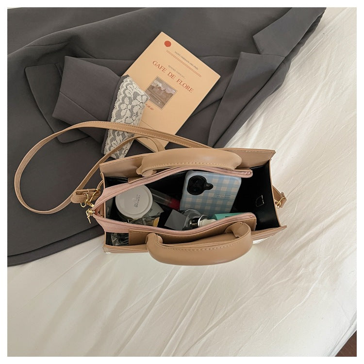 Two-Tone Structured Handbag