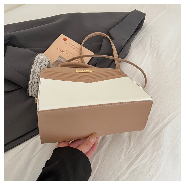 Two-Tone Structured Handbag