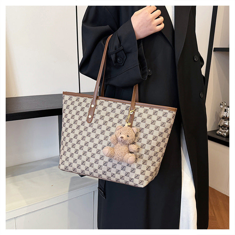 Monogram Tote Bag with Plush Teddy