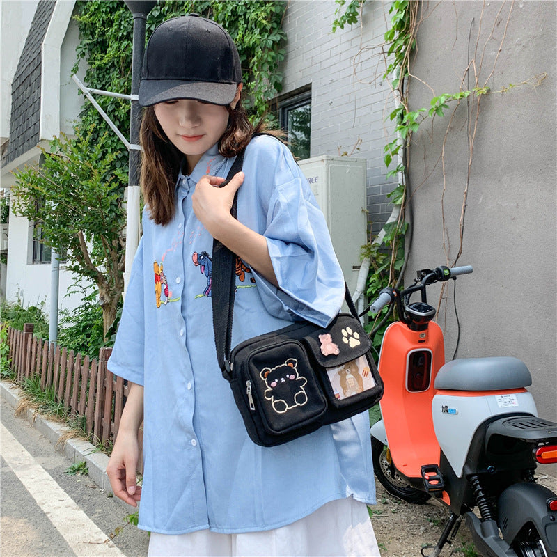Cute Bear-Themed White Bag