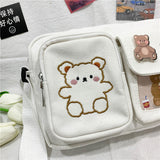 Cute Bear-Themed White Bag